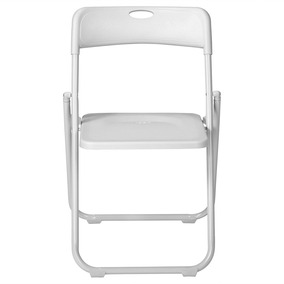 White Plastic Folding Chairs, 10 Pack Steel Frame D9124