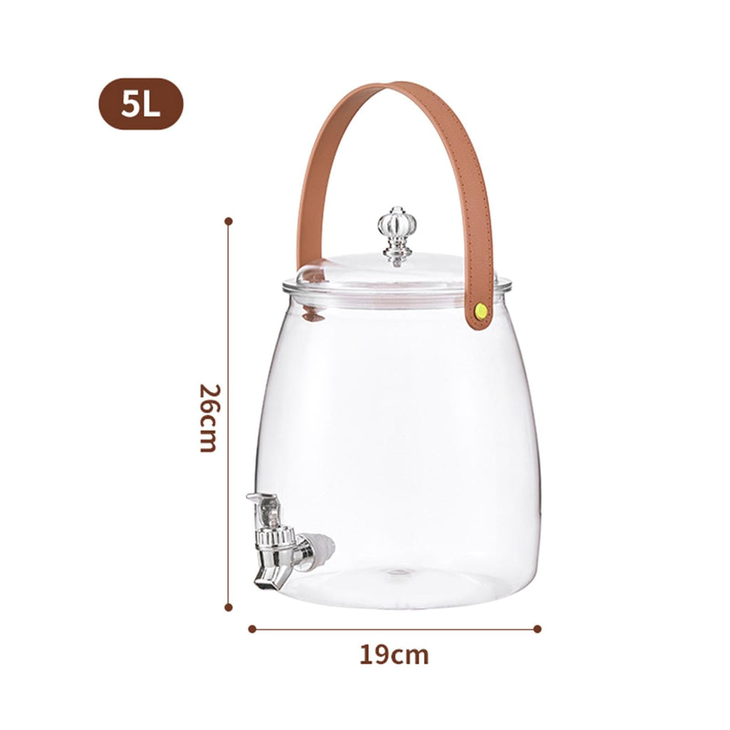 5L Beverage Dispenser Juice Jug with Spigot and Filtering Cold Water Pitcher N296