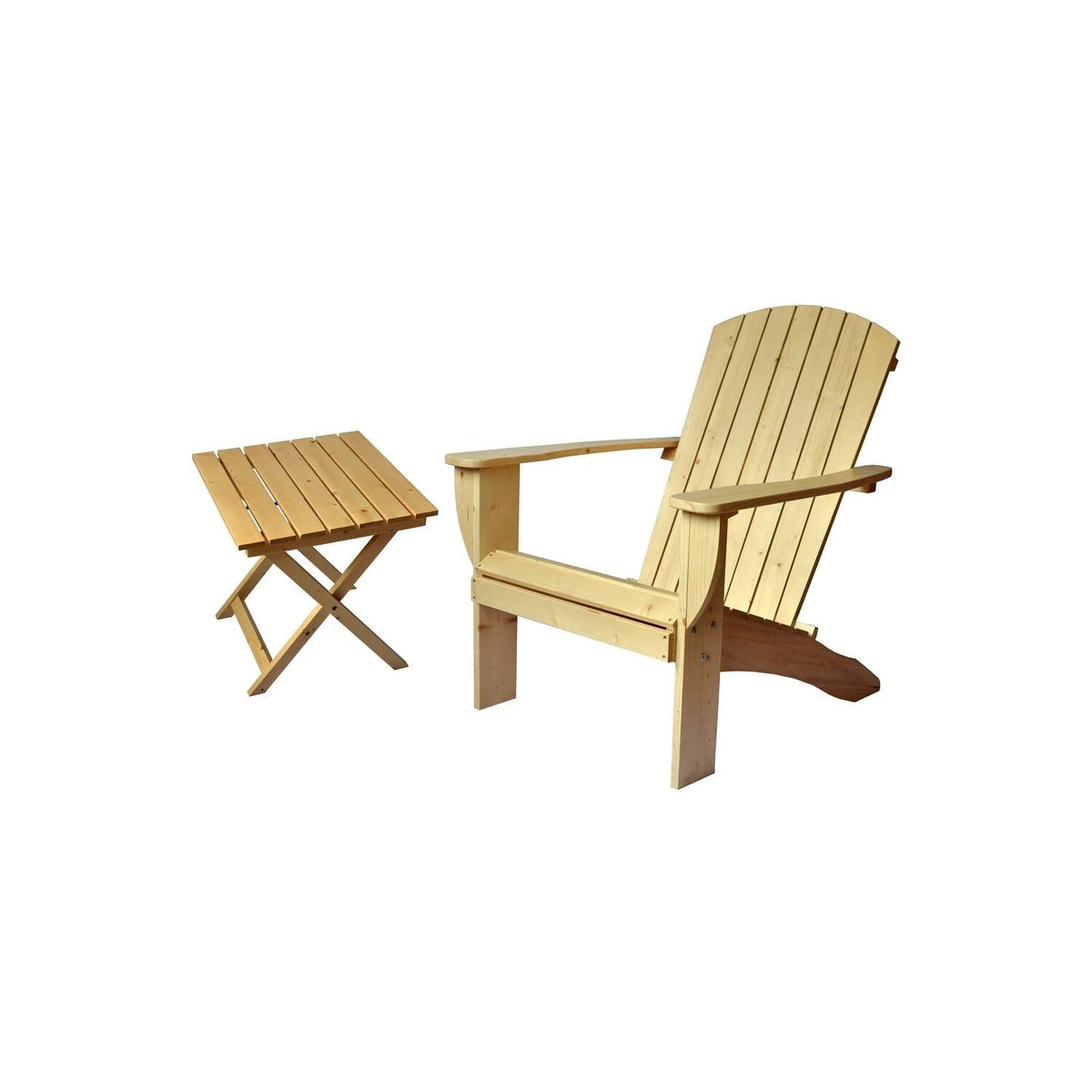 Unfinished Solid Cedar Adirondack Chair with Folding Table H92158