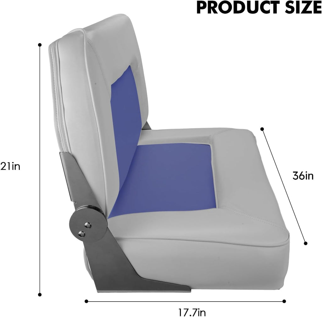 Folding Boat Seat Grey and Blue S921