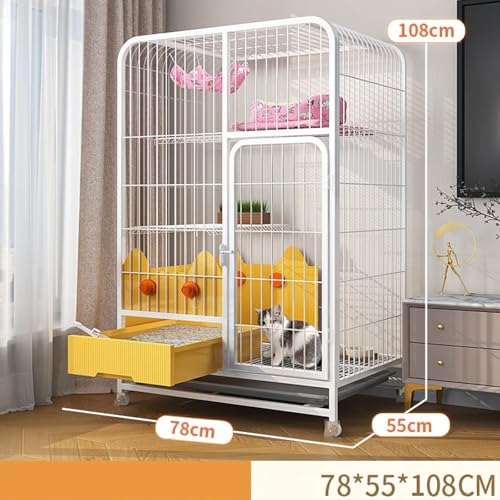 Heavy Duty Cat Cage Playpen Metal Cattery with Brake Casters Z81952