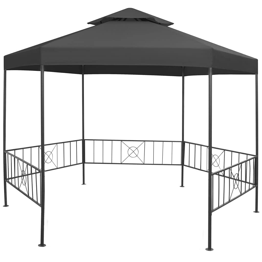 Gazebo Canopy Tent 127.2"x108.3"x104.3" Anthracite W128