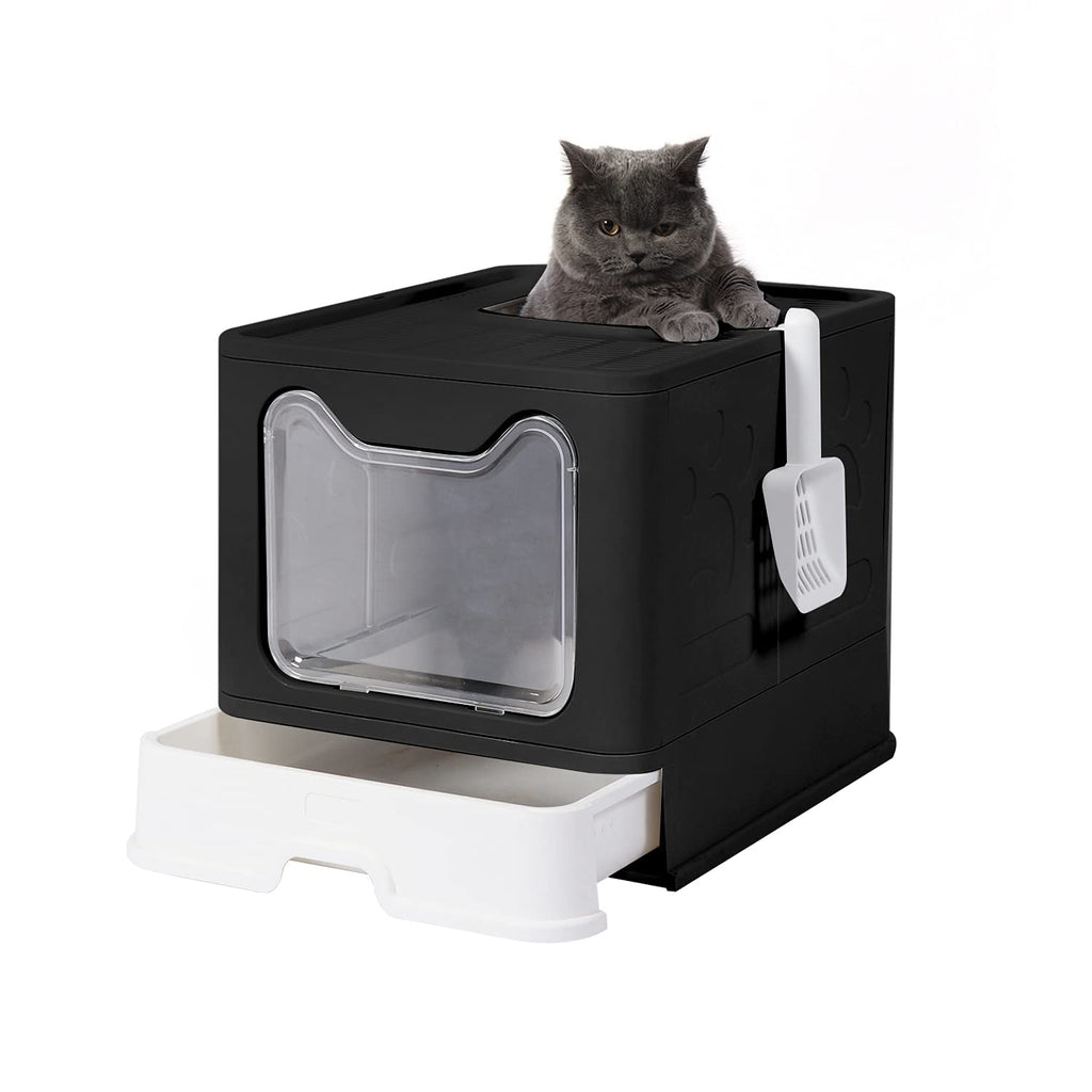 Foldable Large Cat Litter Box with Lid M219144