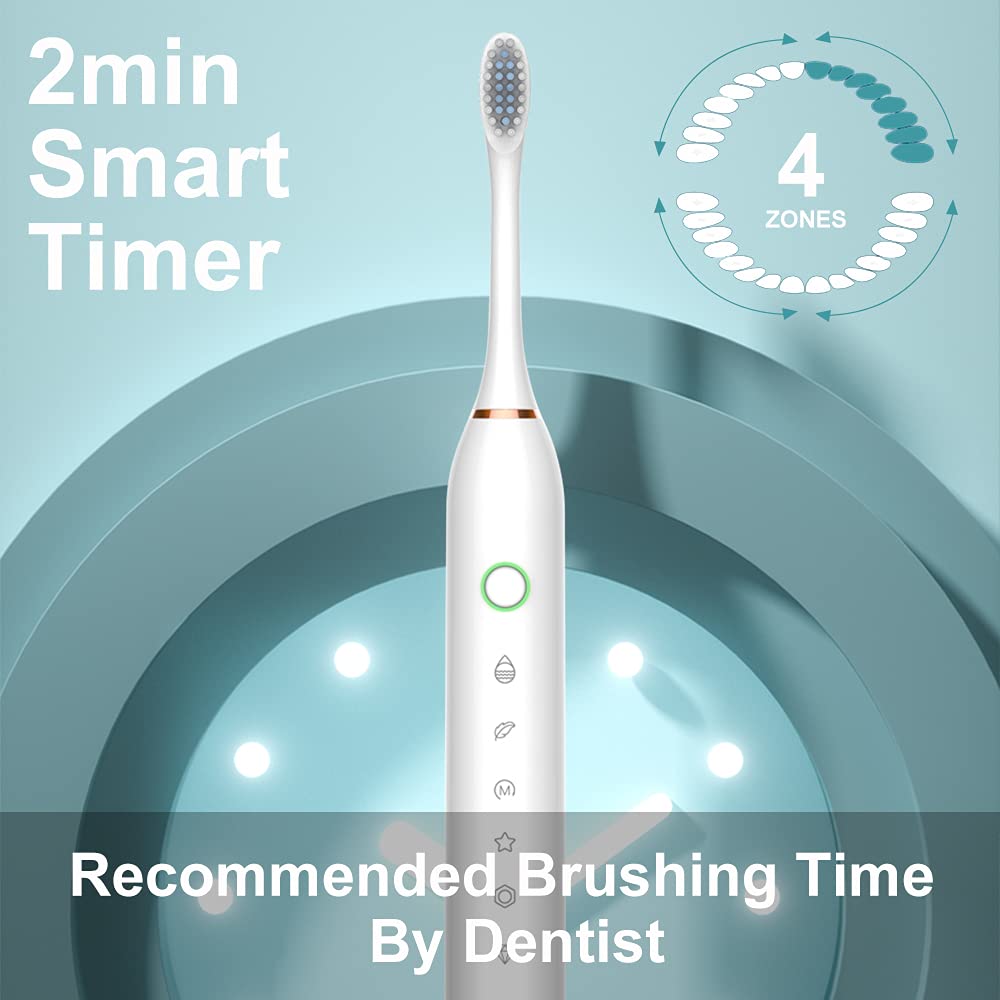2 Pack Sonic Electric Toothbrush with 8 Heads U519593