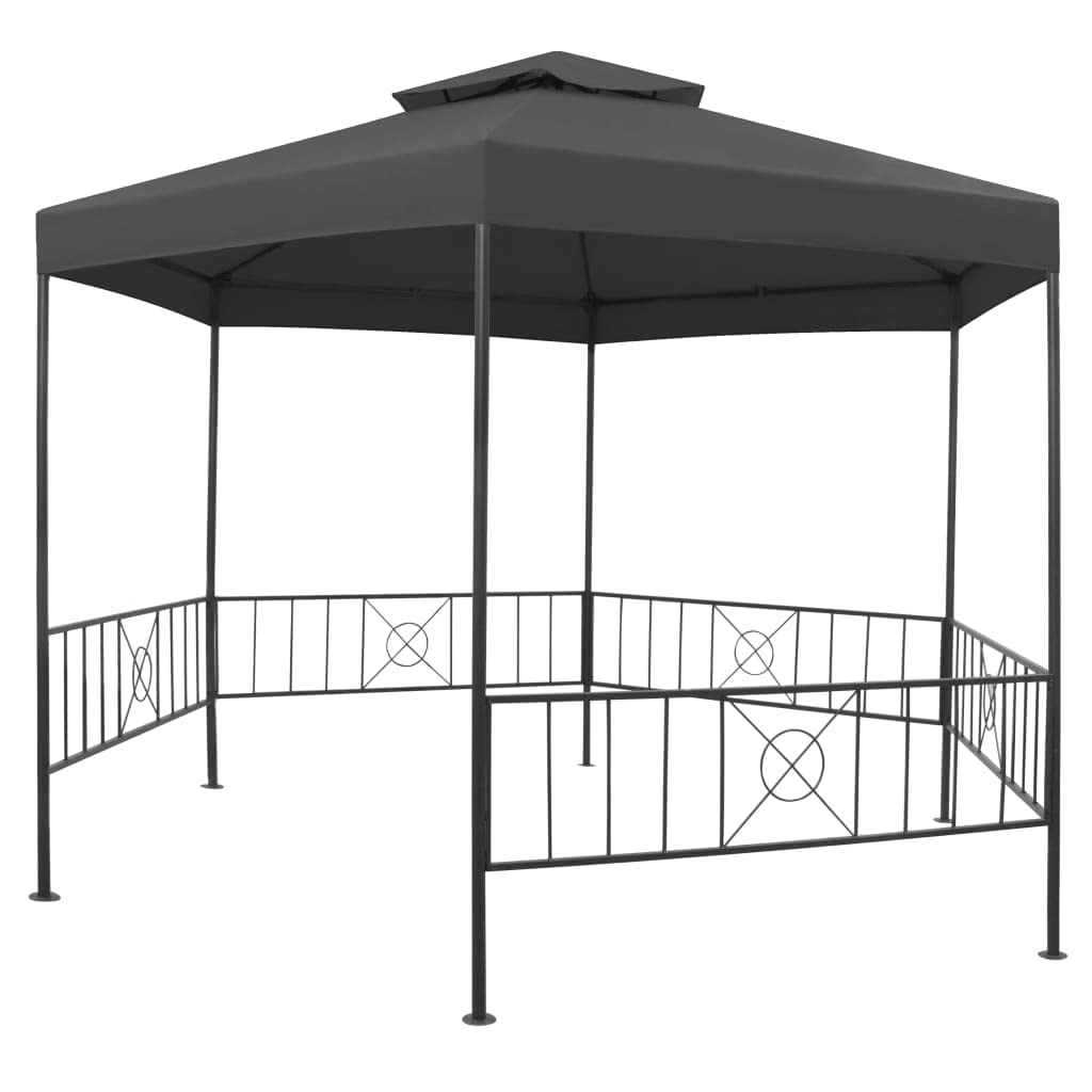 Gazebo Canopy Tent 127.2"x108.3"x104.3" Anthracite W128
