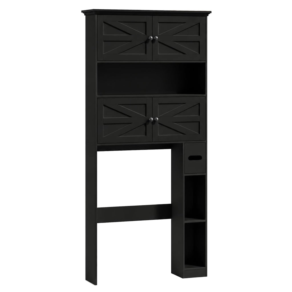 Wooden Over The Toilet Storage Cabinet with Barn Door I3441