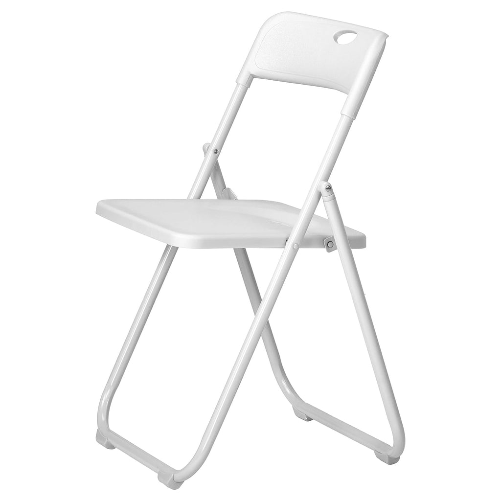 White Plastic Folding Chairs, 10 Pack Steel Frame D9124