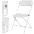 10 Pack White Plastic Folding Chairs X3852