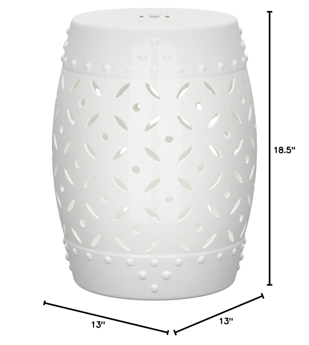White Ceramic Garden Stool G240