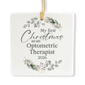 Ceramic 3-inch Square-Shaped Botanical Wreath Ornament C686748