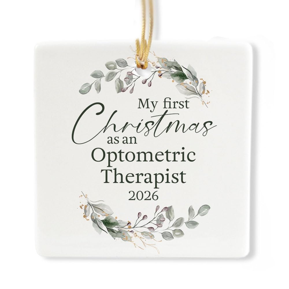 Ceramic 3-inch Square-Shaped Botanical Wreath Ornament C686748
