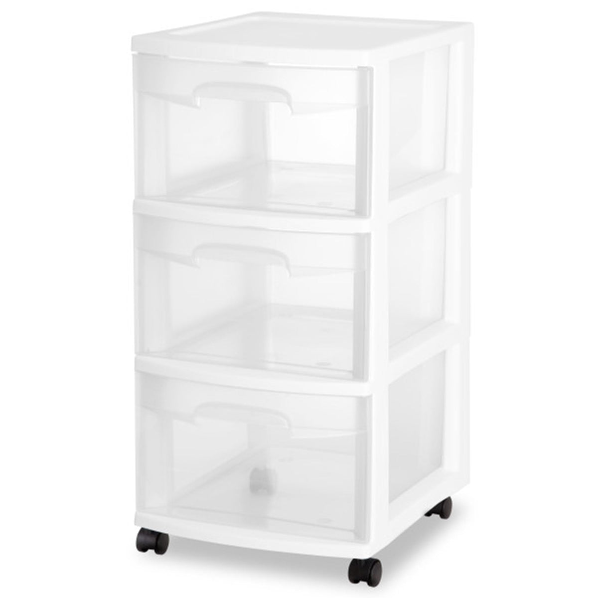 2 Pack White 3 Drawer Plastic Storage Cart G53207