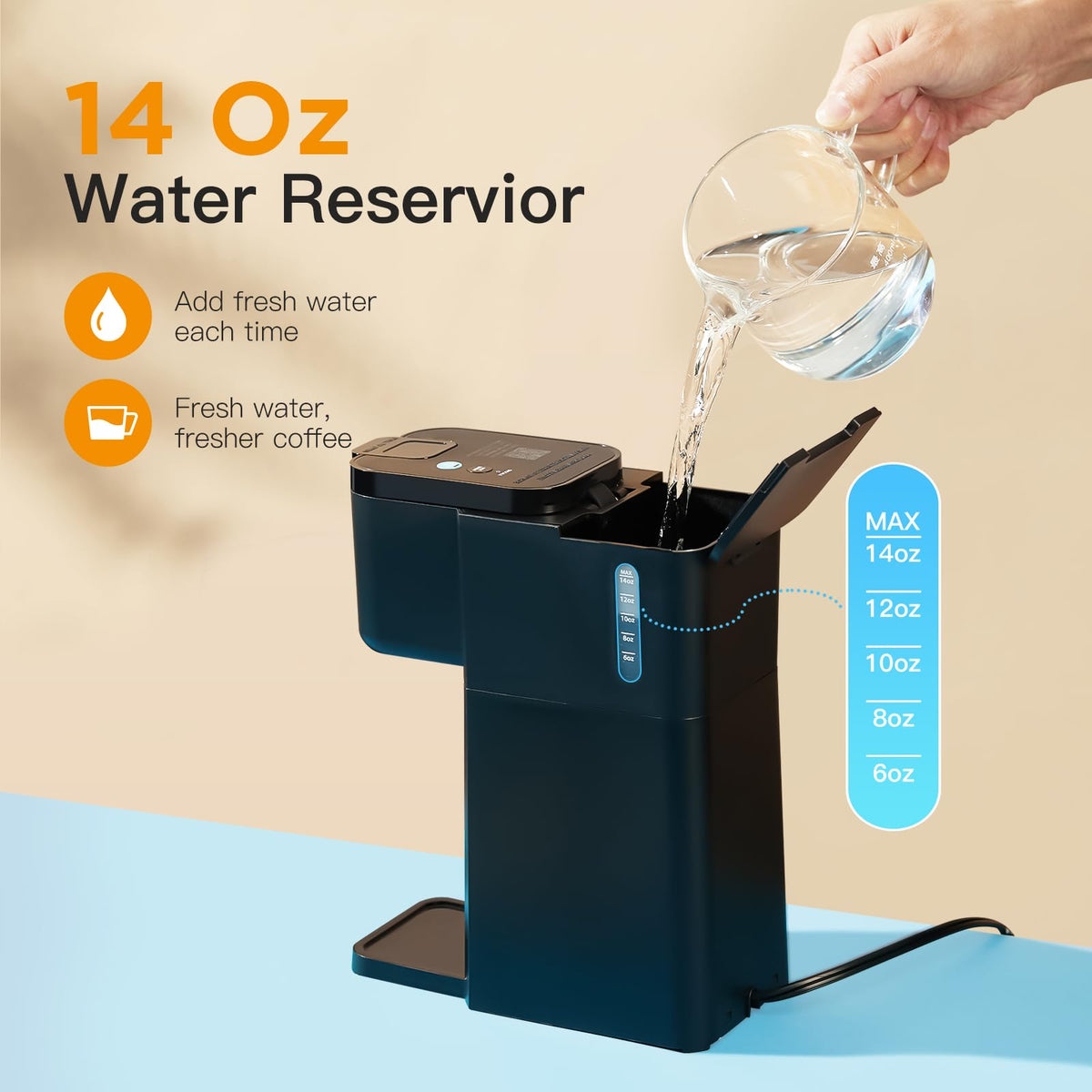 Mini Single Serve Hot and Iced Coffee Maker F886036