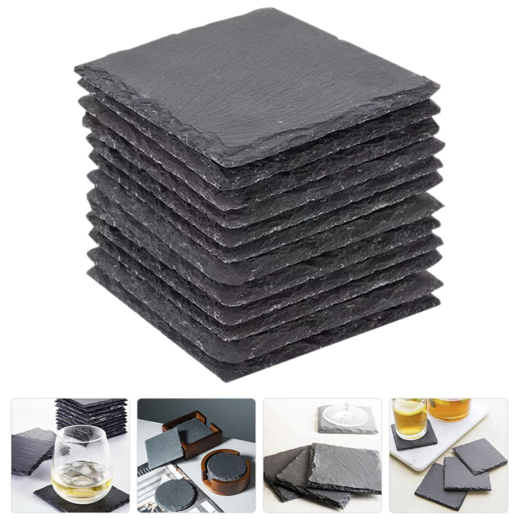 Natural Stone Coasters 12pcs with Non Slip Bottom V1383
