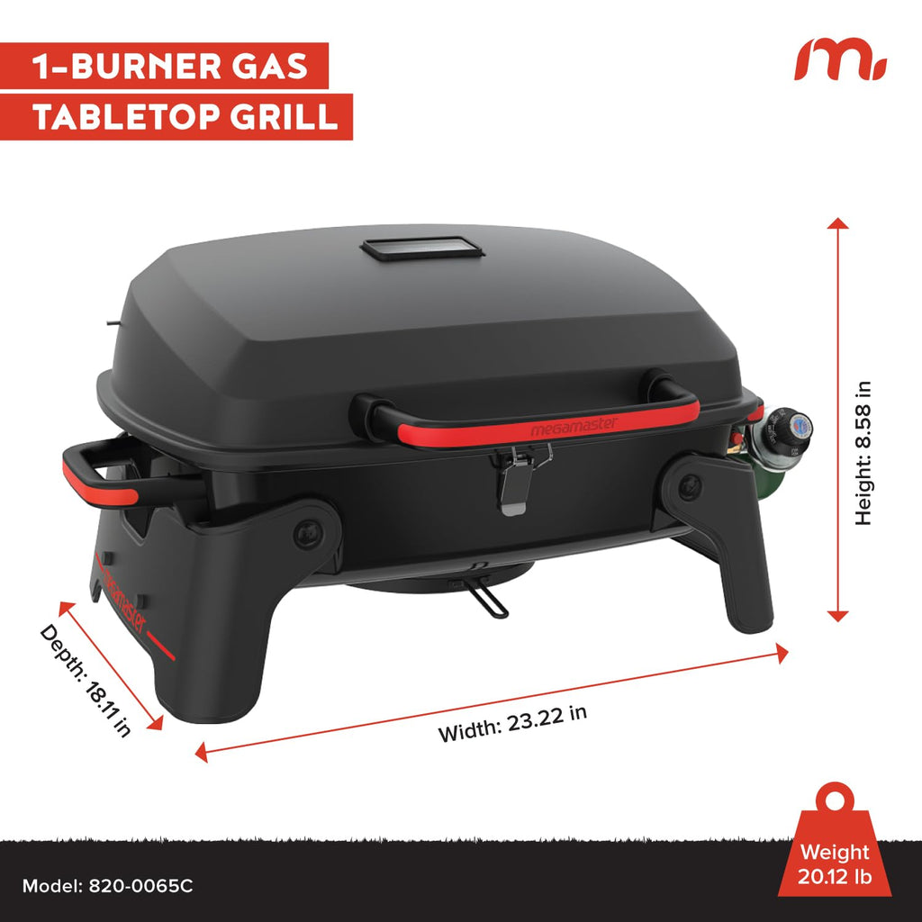 Tabletop 1 Burner Gas Grill with Warming Rack T304