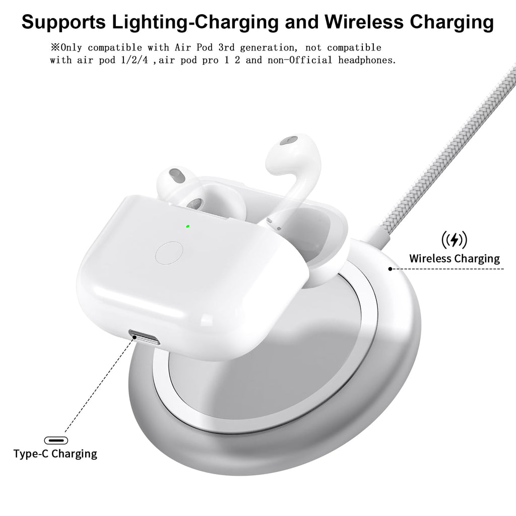 White Wireless Charging Case with Bluetooth Pairing Sync Button J88965