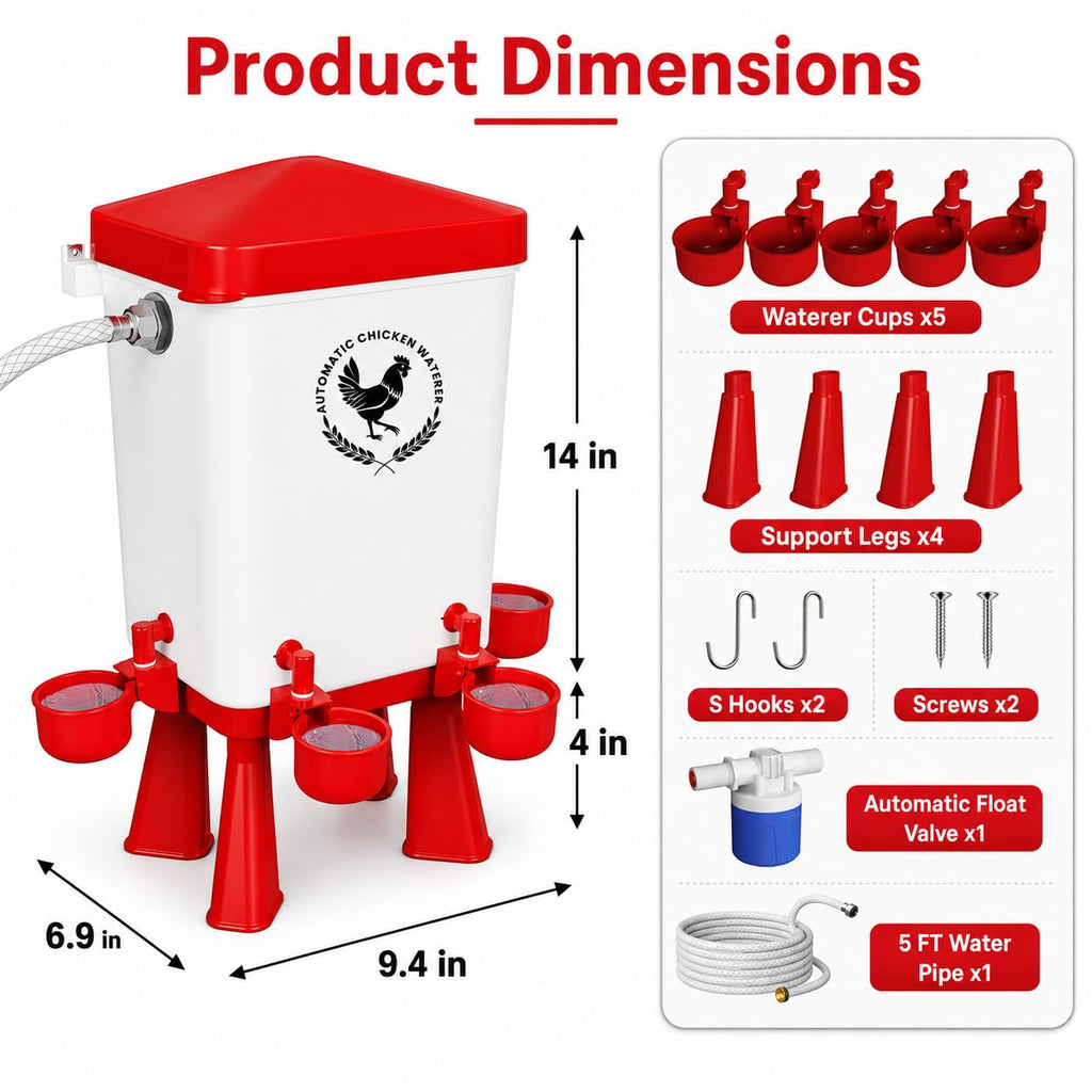 3 Gallon Chicken Waterer with 10 Cups N41939