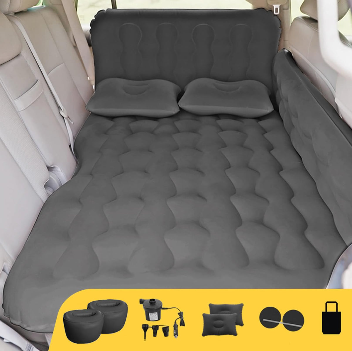Black Car Air Mattress with Electric Pump V72422