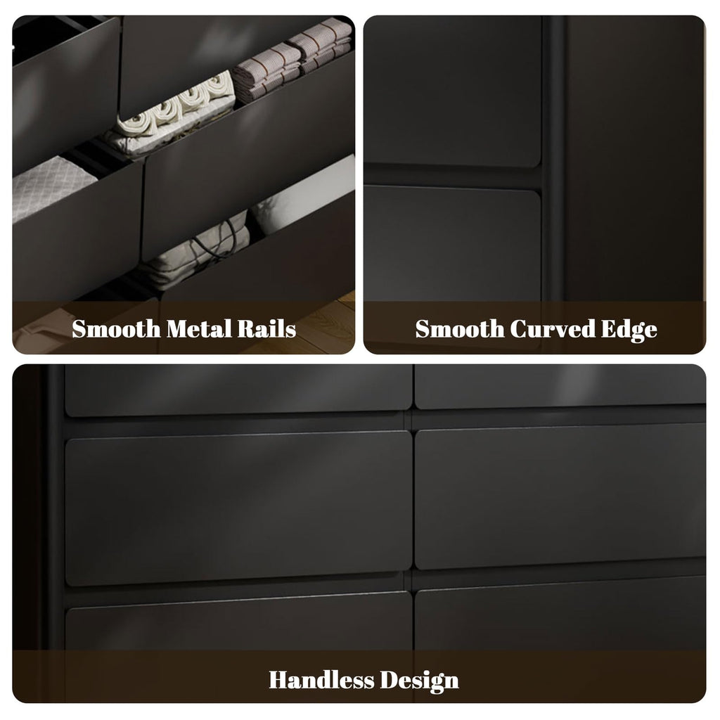 Black 9 Drawer Dresser with LED Lights M541