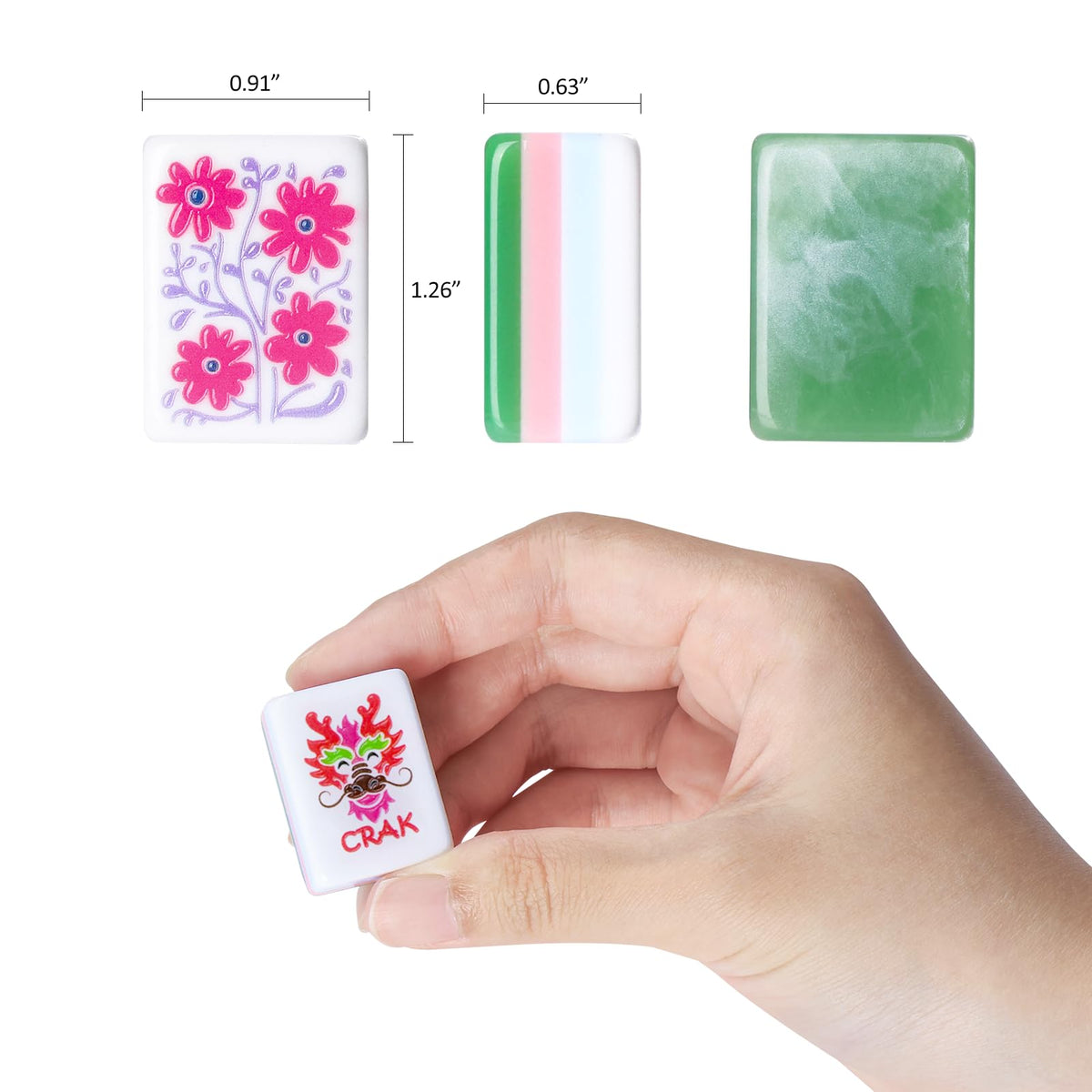 160 Acrylic Engraved Mahjong Tile Set B119391