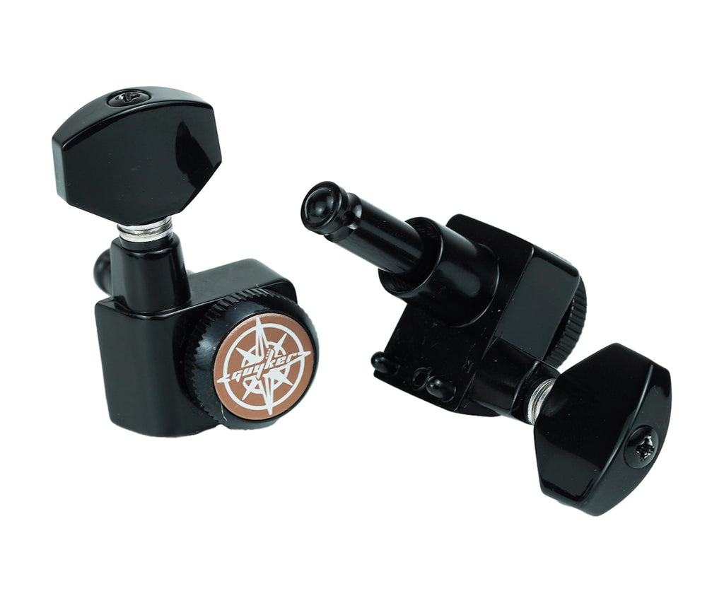 6 In-line Locking Guitar Tuners Black B2181