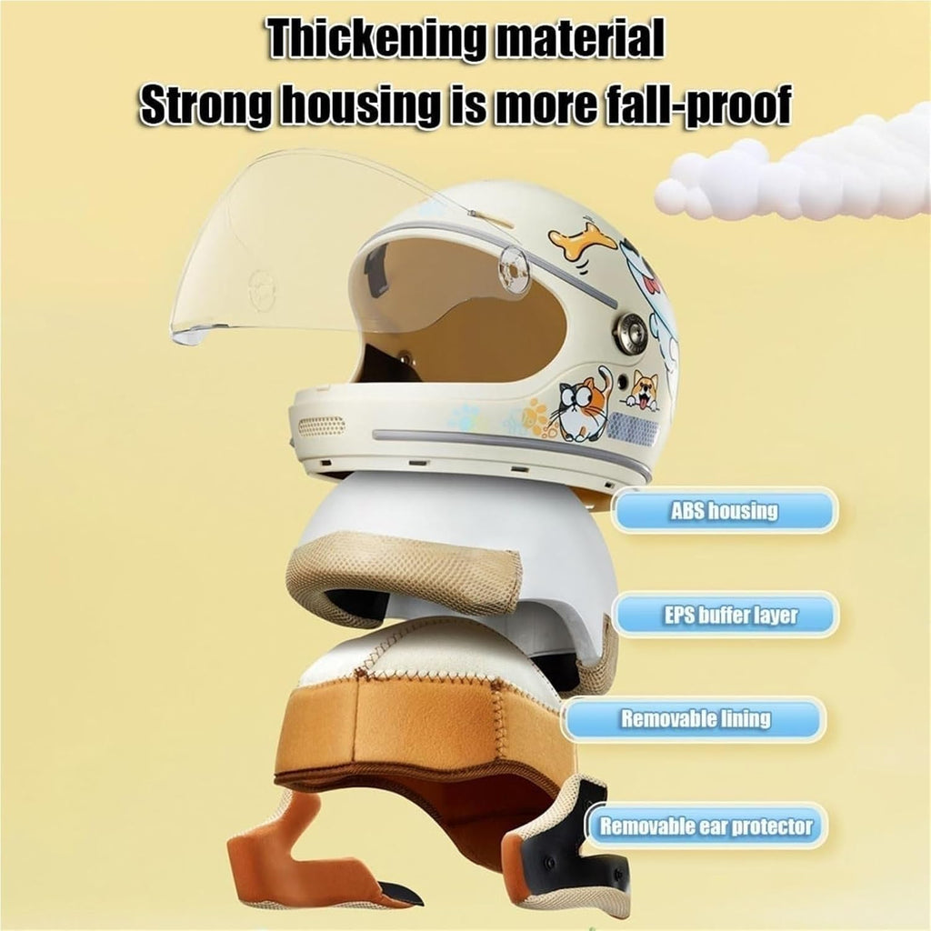 Kids Full Face Motorcycle Helmet with Visor, DOT Approved B9913