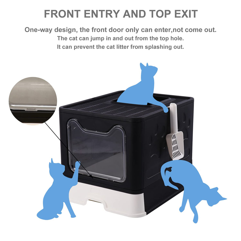 Foldable Large Cat Litter Box with Lid M219144