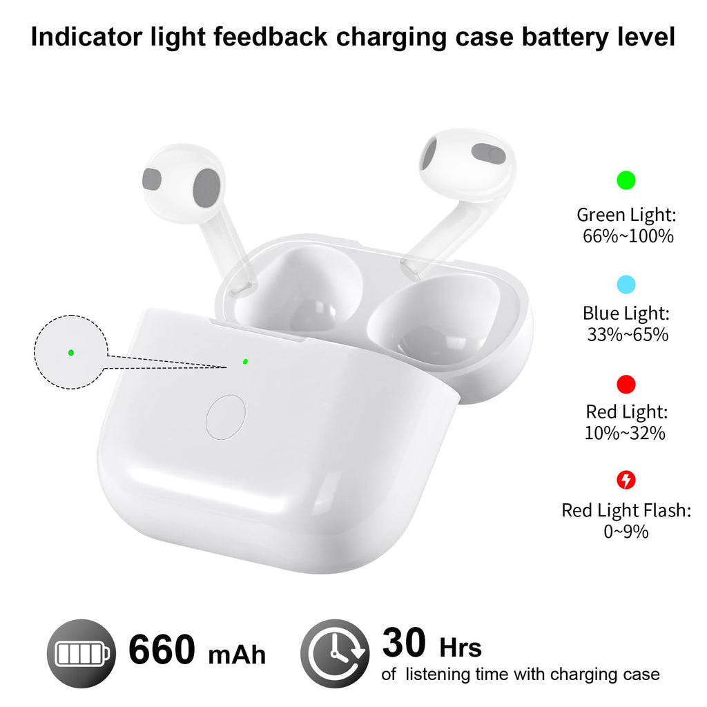 White Wireless Charging Case with Bluetooth Pairing Sync Button J88965