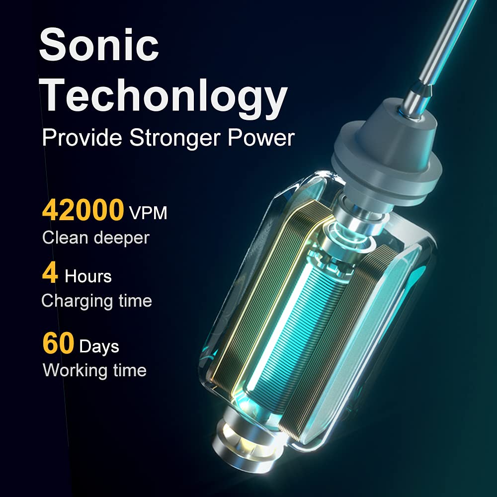 2 Pack Sonic Electric Toothbrush with 8 Heads U519593
