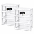 3-Drawer Plastic Storage Tower with Clear Removable Bins J380
