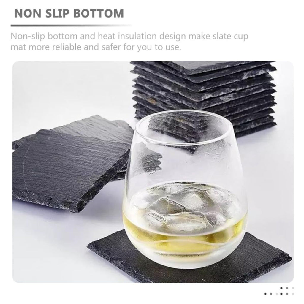 Natural Stone Coasters 12pcs with Non Slip Bottom V1383