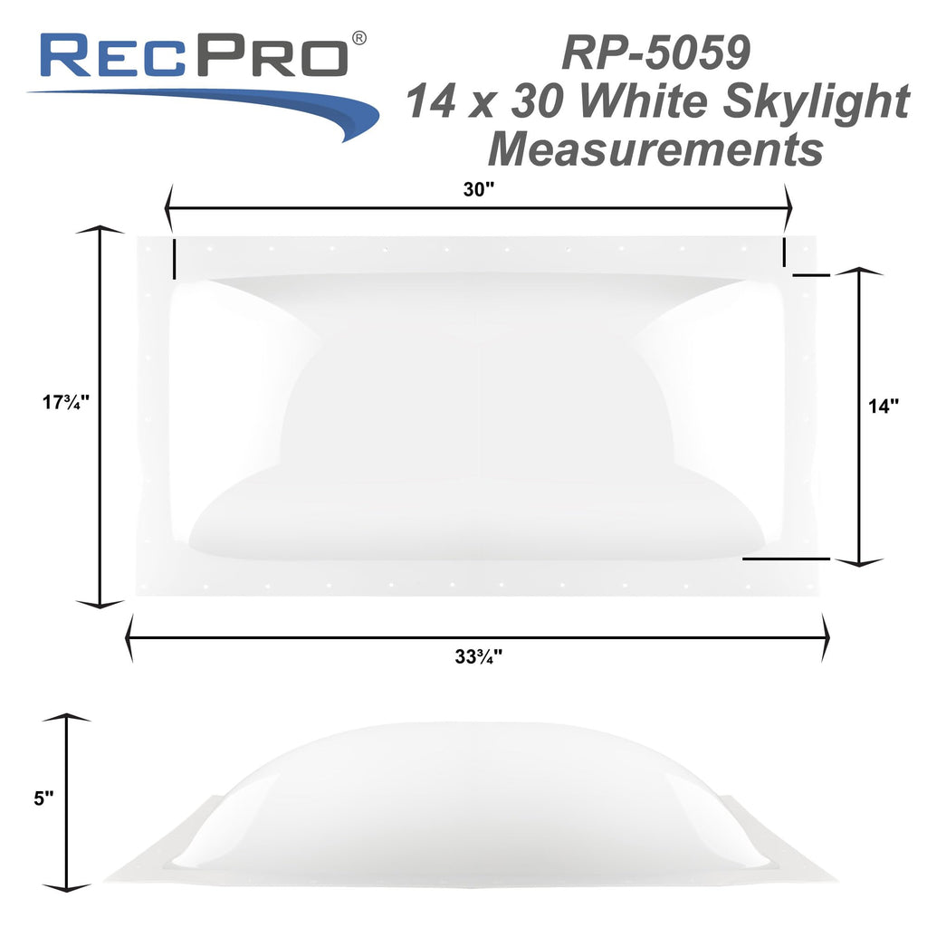 White Impact Resistant RV Skylight Dome H861107