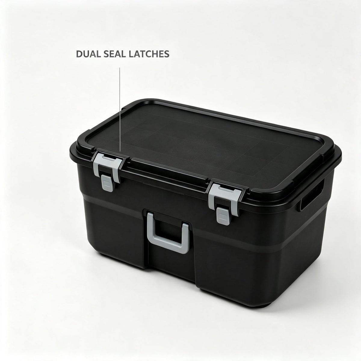 2 Pack 22 Gallon Black Wheeled Lockable Plastic Storage Trunk C209