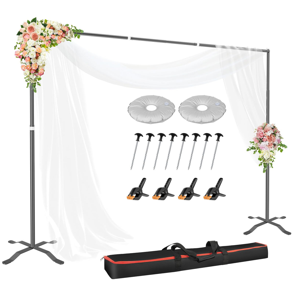10x8.5FT Adjustable Backdrop Stand with Cross Base E476