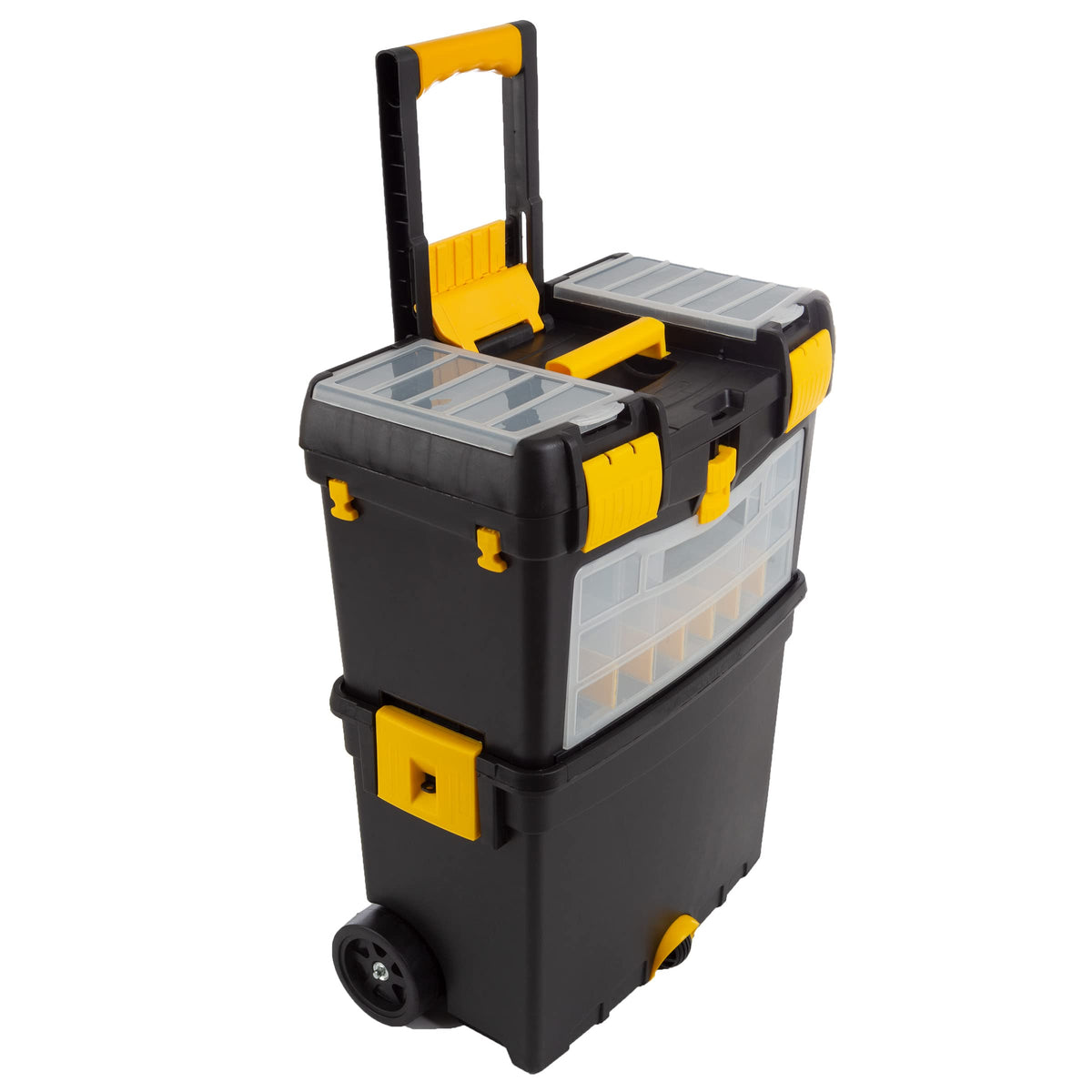 Rolling Tool Box with Wheels, Foldable Handle, and Removable Top X70663