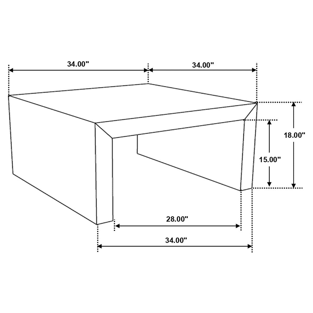 Solid Wood Square Coffee Table 34x34x18 Inches I87454