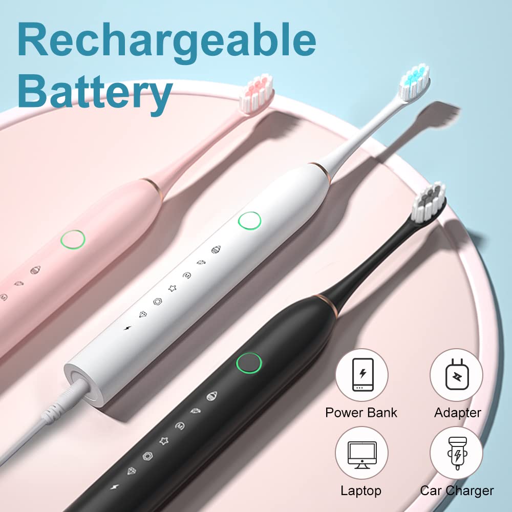 2 Pack Sonic Electric Toothbrush with 8 Heads U519593