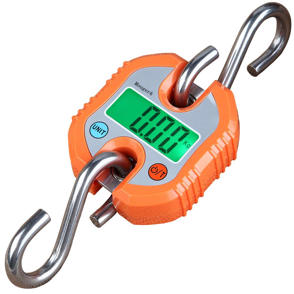 Digital Hanging Scale 300 lb 150 kg Portable Heavy Duty Orange E539538