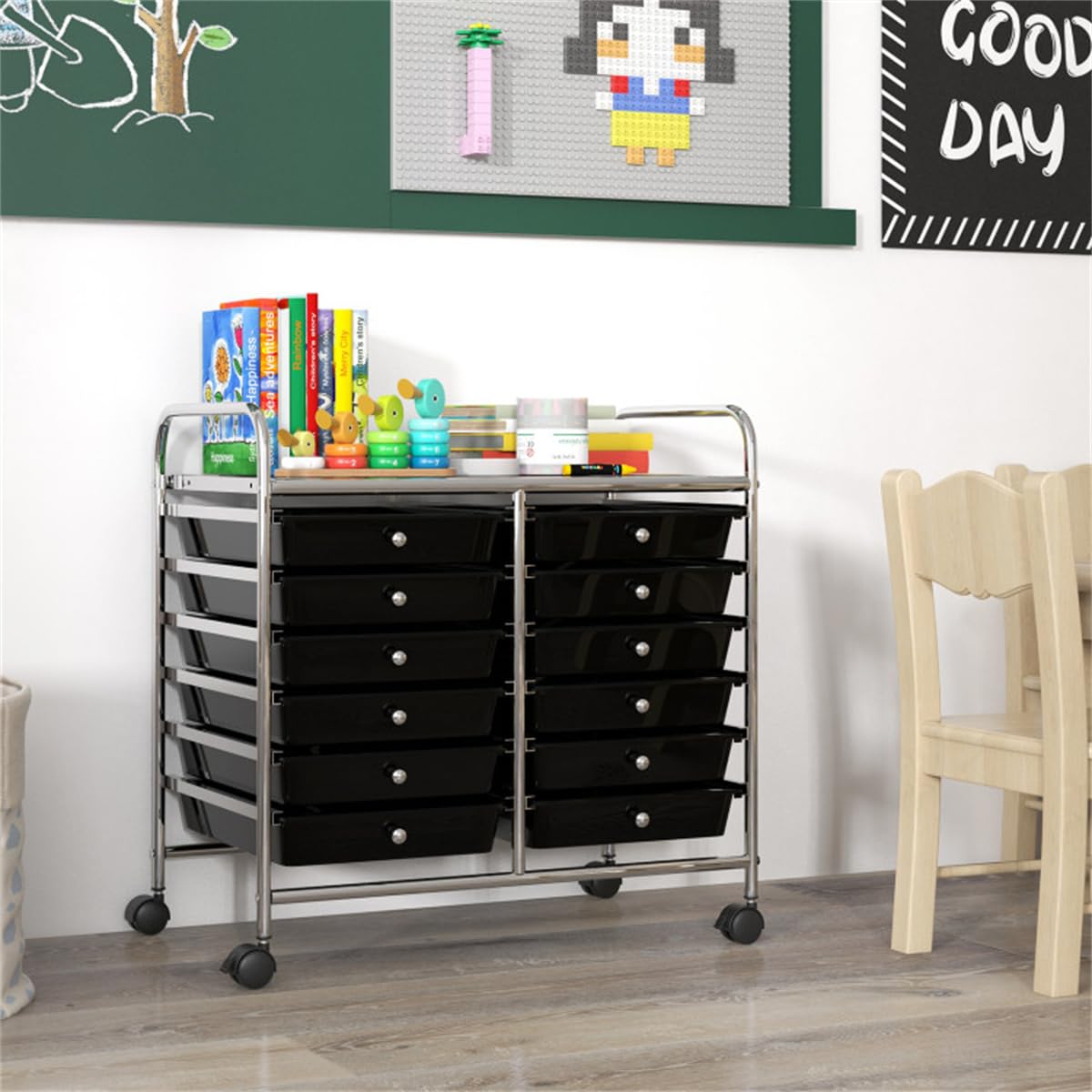 12 Drawer Rolling Storage Cart with Wheels F331