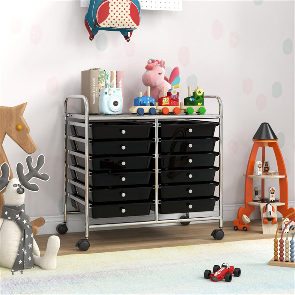 12 Drawer Rolling Storage Cart with Wheels F331
