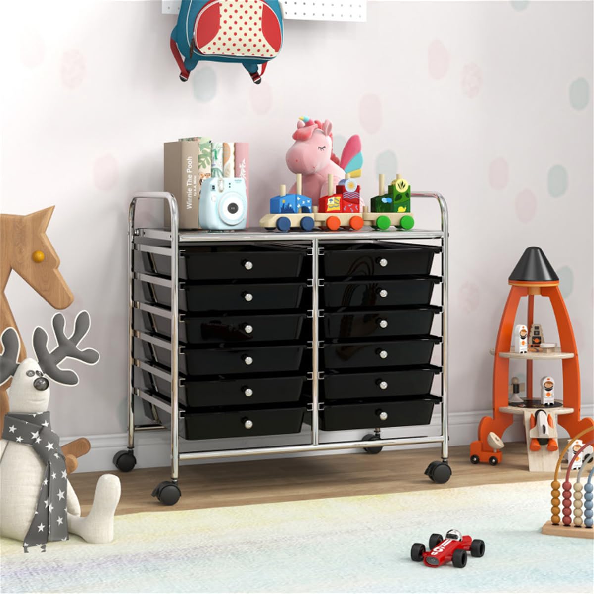 12 Drawer Rolling Storage Cart with Wheels F331