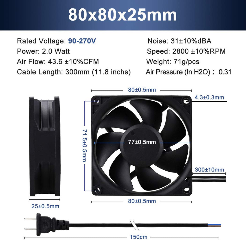 80mm EC Axial Brushless Cooling Fan J6098