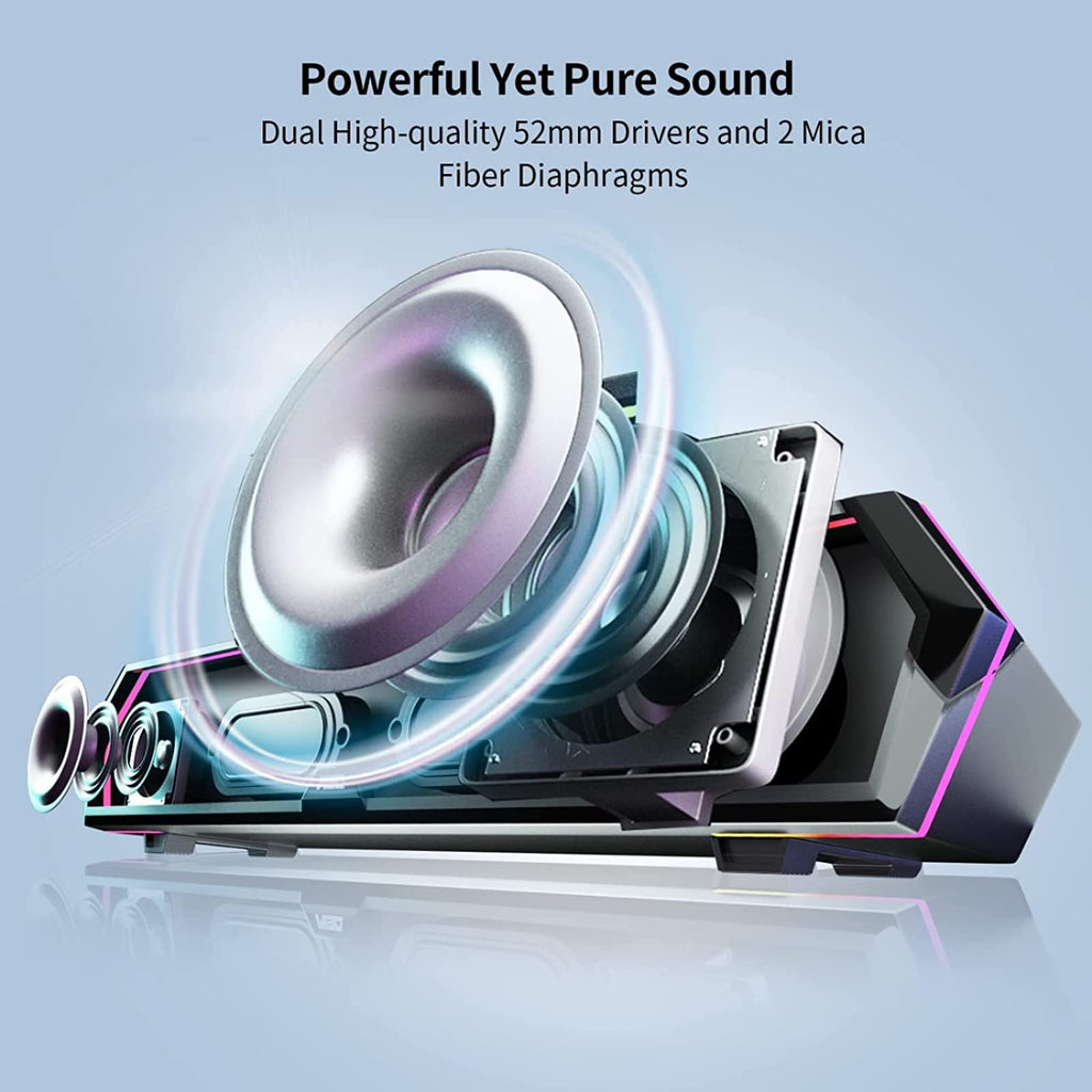 Computer Sound Bar with Deep Bass RGB Microphone Bluetooth 5.3 USB L98544