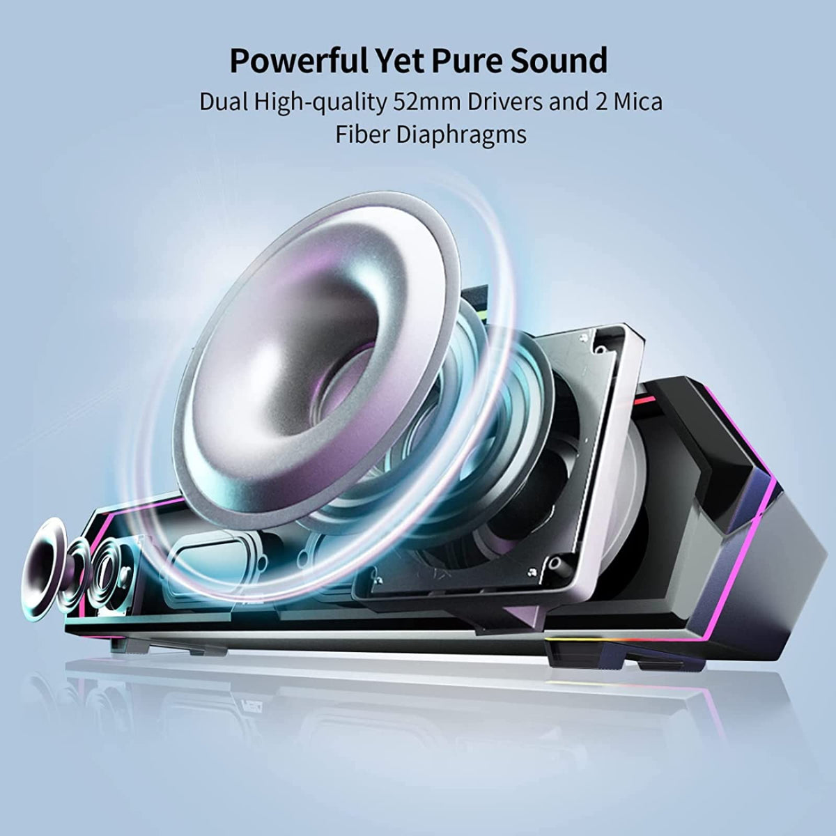 Computer Sound Bar with Deep Bass RGB Microphone Bluetooth 5.3 USB L98544