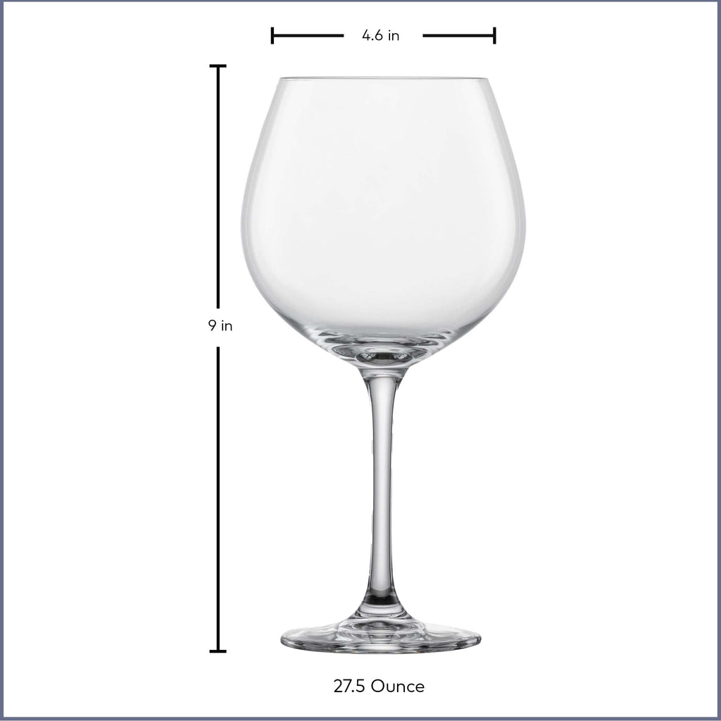 Red Wine Glass Set of 6 Dishwasher-Safe Tritan Crystal 27.5 Ounce C4308