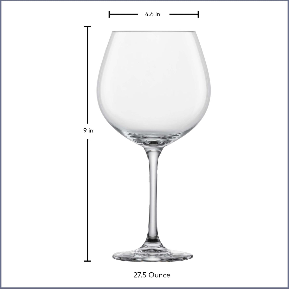 Red Wine Glass Set of 6 Dishwasher-Safe Tritan Crystal 27.5 Ounce C4308
