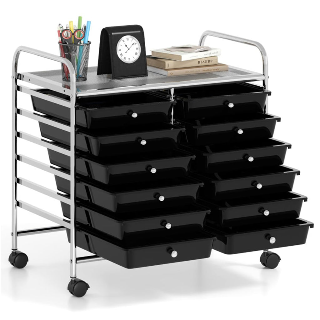 12 Drawer Rolling Storage Cart with Wheels F331