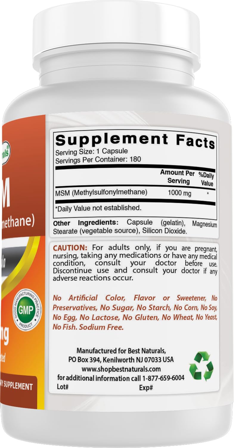 MSM 1000 mg 180 Capsules N20116