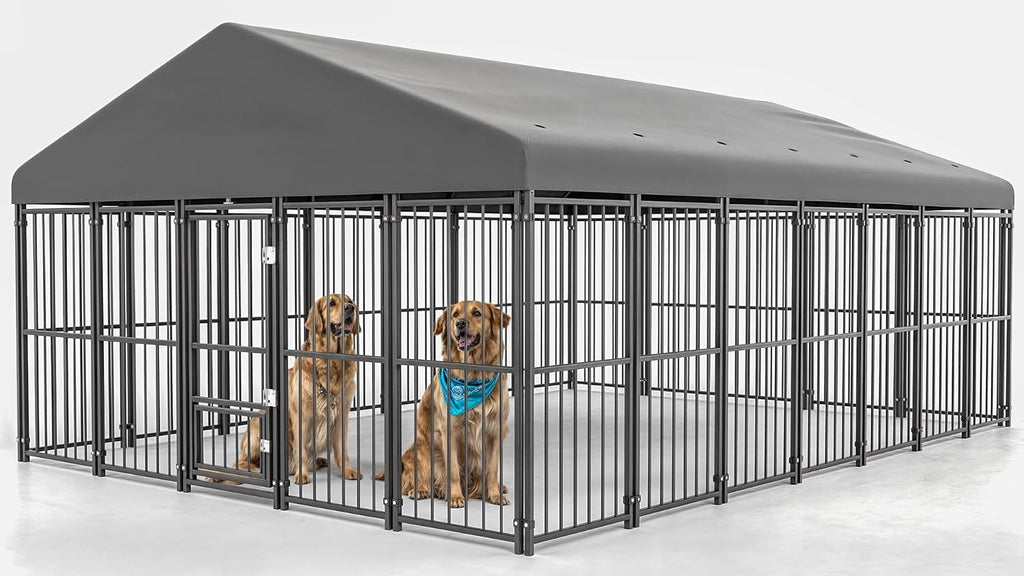 10x14FT Heavy Duty Large Dog Kennel Outdoor T1047