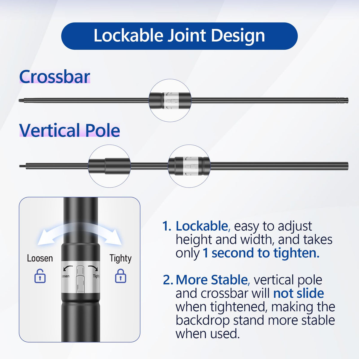 10x8.5FT Adjustable Backdrop Stand with Cross Base E476